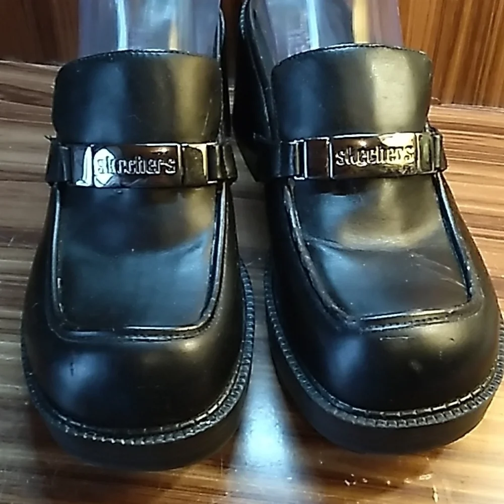 Vintage 1990s Y2K Something Else from Sketchers black chunky flat toe Gothic